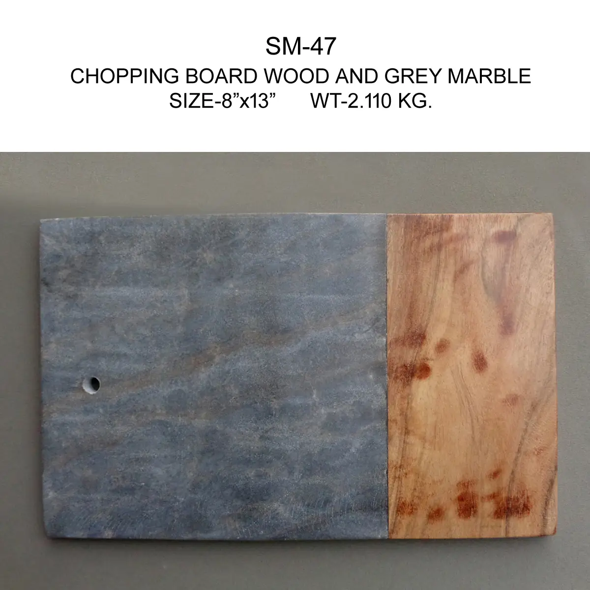 WOOD & GRAY MARBLE RACTANGLE CHOPPING
BOARD